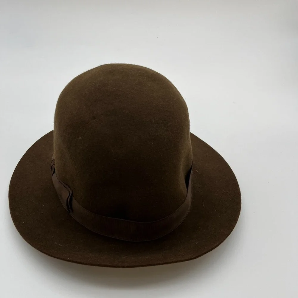 VIntage Hermes Chapeaux Motsch Paris Hat Womens Brown Fur Fedora Hat Size 57